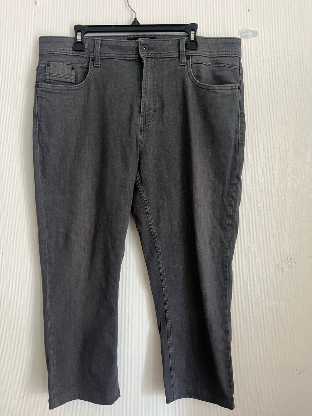 Kenneth Cole New York Men's Charcoal Straight-Leg Jeans